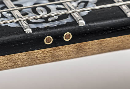 BRASS SIDE DOTS WITH WOODEN INLAYS