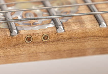 BRASS SIDE DOTS WITH WOODEN INLAYS